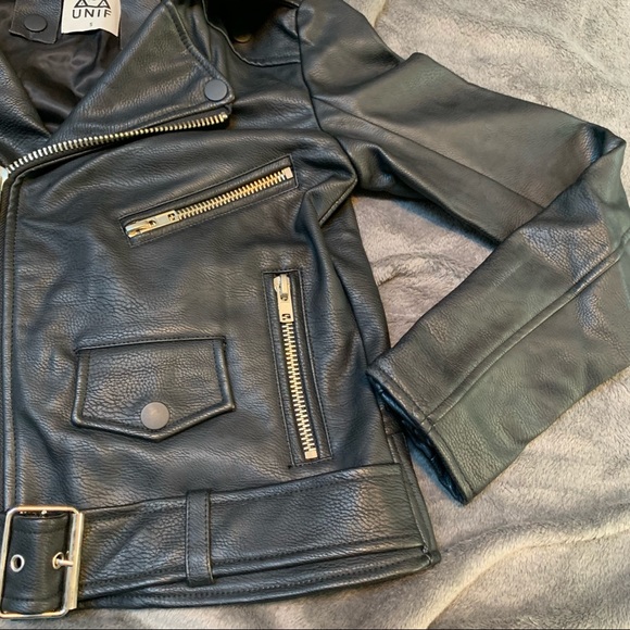 UNIF Avihater Faux Black Leather Jacket - Picture 6 of 15